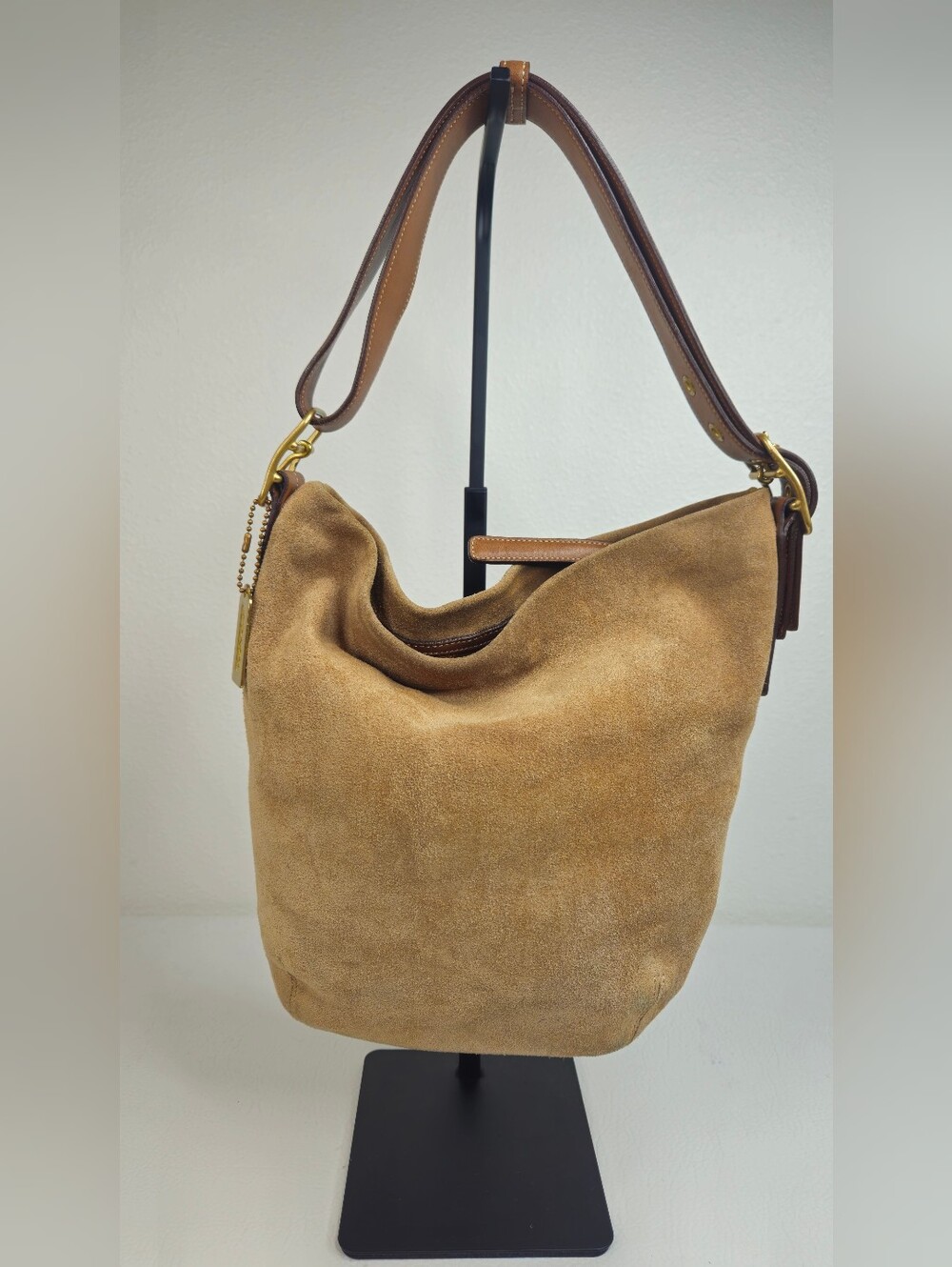 Authentic Coach • Vintage Y2K Legacy • SM Suede Duffle Sac • Camel Tan • Leather